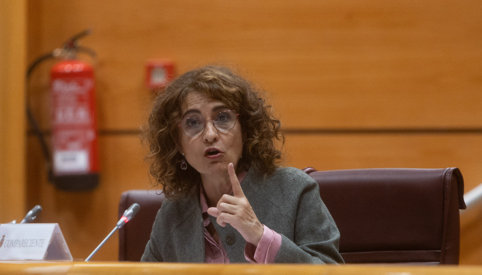 Archivo - María Jesús Montero comparece en la Comisión de Investigación por el ‘caso Koldo’, en el Senado, a 26 de noviembre de 2024, en Madrid (España).