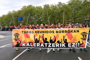 Manifestación en Bilbao de trabajadores de Tubos Reunidos