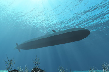 Un submarino sumergido.