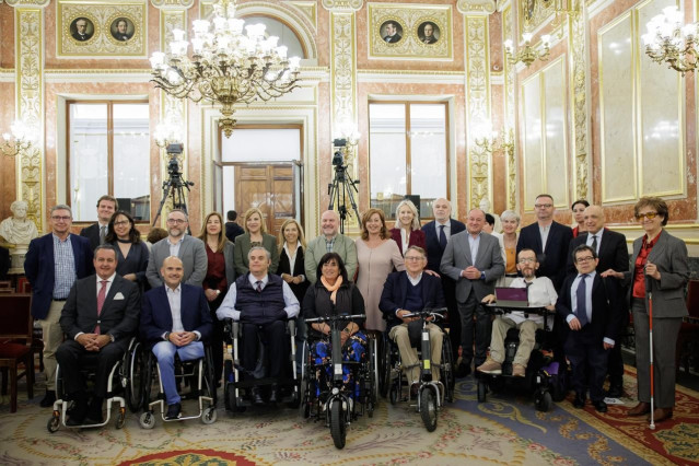 La presidenta del Congreso, Francina Armengol, en la presentanción del Plan de Accesibilidad de la Cámara baja
