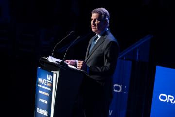 El presidente del PP, Alberto Núñez Feijóo, interviene en el VI Foro Económico ‘Wake Up, ¡Spain!, Wake Up Europe!’, organizado por El Español, a 16 de abril de 2026, en Madrid (España).
