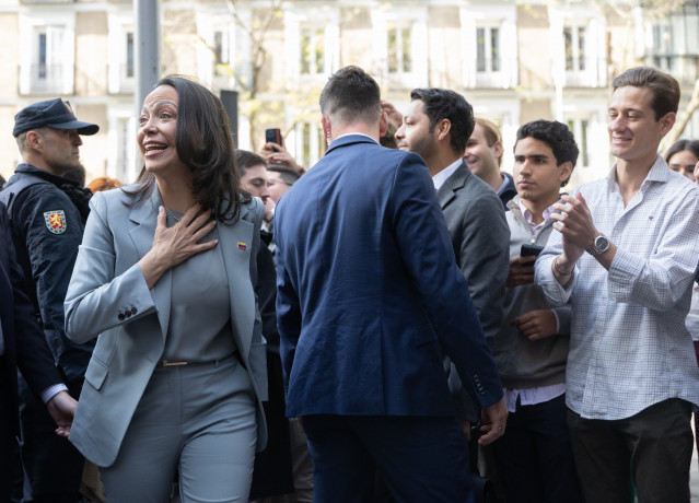 La opositora venezolana María Corina Machado, se reúne con el presidente del Partido Popular, a 17 de abril de 2026, en Madrid (España).