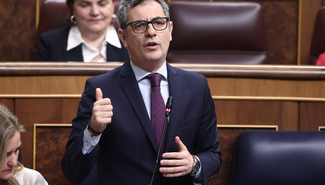 El ministro de la Presidencia, Félix Bolaños, durante un pleno en el Congreso de los Diputados, a 15 de abril de 2026, en Madrid (España).