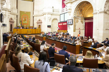 Archivo - Imagen del Pleno del Parlamento andaluz durante una votación. (Foto de archivo).