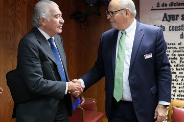 Archivo - El consejero delegado de Endesa, José Damián Bogas, y el  consejero delegado de Iberdrola, Mario Ruiz-Tagle, comparece ante la Comisión de Investigación sobre el apagón, en el Senado, a