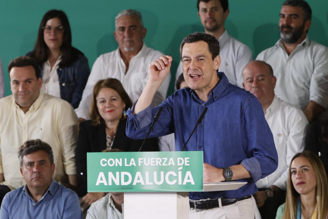 El presidente del PP-A, Juanma Moreno, interviene en la Interparlamentaria del PP-A en Córdoba.
