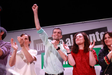 El candidato de la coalición Por Andalucía a la presidencia de la Junta, Antonio Maíllo, durante el encuentro 'Un paso al frente. Por Andalucía' en Sevilla, Izquierda Unida (IU), Movimiento Sumar,