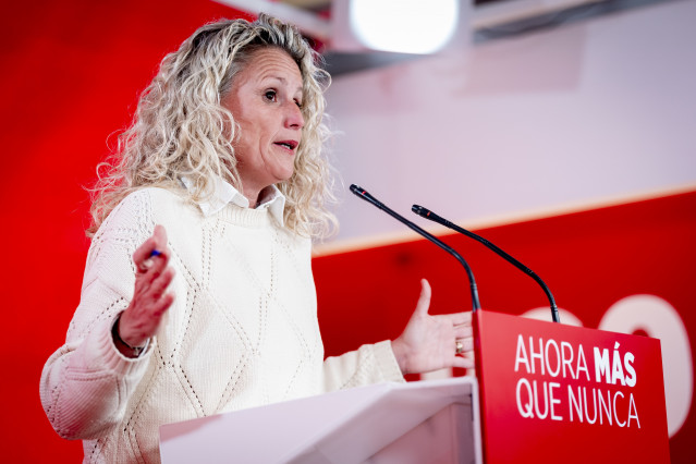 Archivo - La portavoz de la Ejecutiva Federal del PSOE, Montse Mínguez, durante una rueda de prensa en la sede nacional del partido en Ferraz, a 16 de marzo de 2026, en Madrid (España). Montse Mínguez comparece en la sede federal del PSOE en Ferraz para v