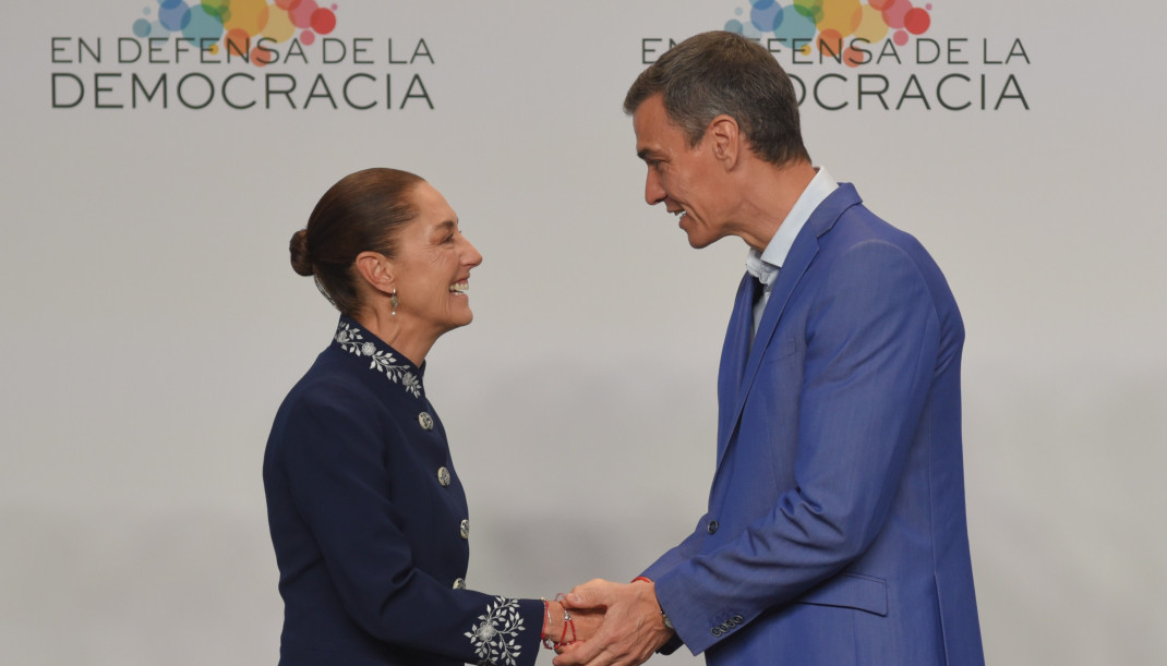 La presidenta de México, Claudia Sheinbaum, y el presidente del Gobierno, Pedro Sánchez.