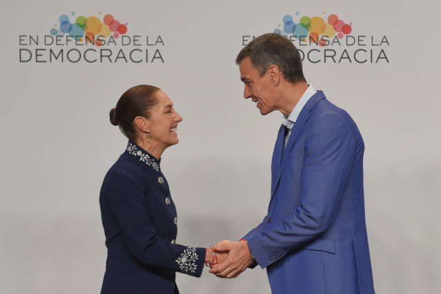 La presidenta de México, Claudia Sheinbaum, y el presidente del Gobierno, Pedro Sánchez.