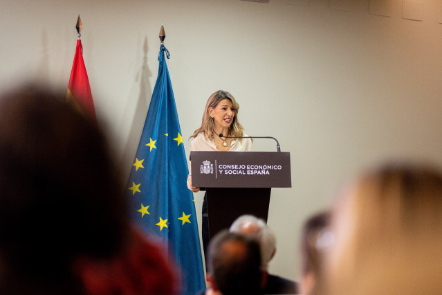 La vicepresidenta segunda del Gobierno y ministra de Trabajo y Economía Social, Yolanda Díaz, a 13 de abril de 2026, en Madrid (España).