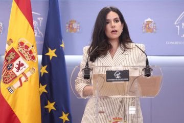 La portavoz de VOX en el Congreso, Pepa Millán, durante una rueda de prensa