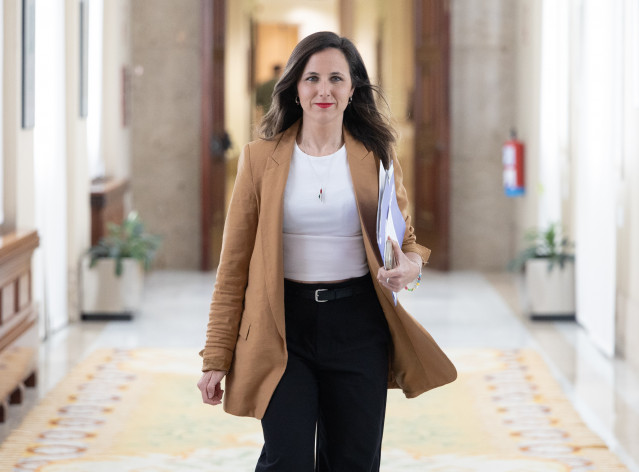 La secretaria general de Podemos, Ione Belarra, a su llegada a la reunión de la Junta de Portavoces del Congreso, a 21 de abril de 2026, en Madrid (España).
