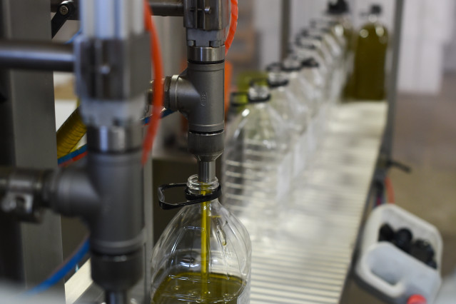 Archivo - Envasado en la “Almazara Tradicional”, en Gata (Cáceres), a 24 de noviembre de 2023, en Cáceres, Extremadura (España).