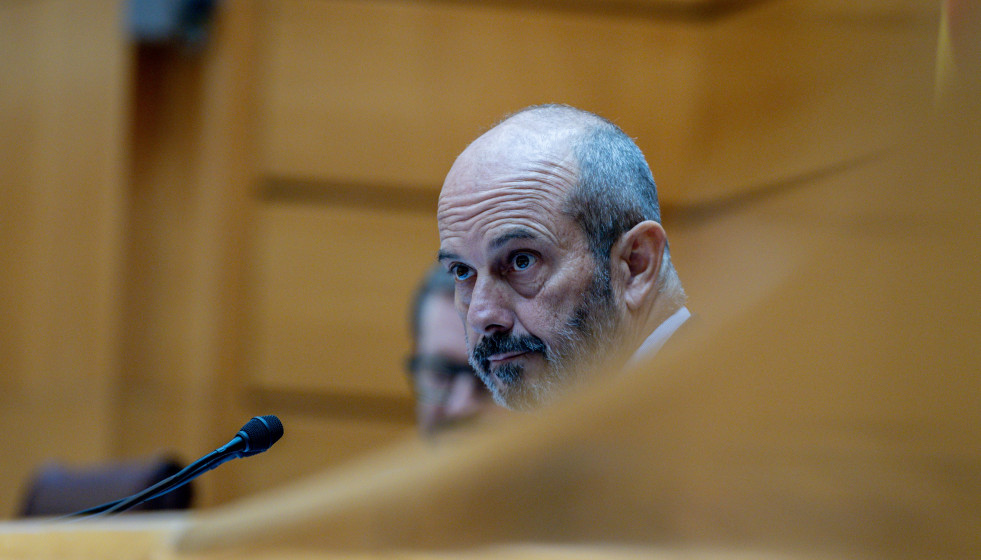 El presidente del Senado, Pedro Rollán, durante la sesión de control al Gobierno, a 21 de abril de 2026, en Madrid (España).