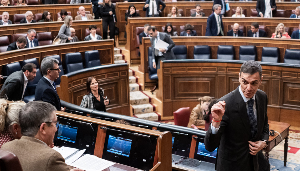El presidente del Gobierno, Pedro Sánchez, durante una sesión plenaria, en el Congreso de los Diputados, a 26 de marzo de 2026, en Madrid (España).