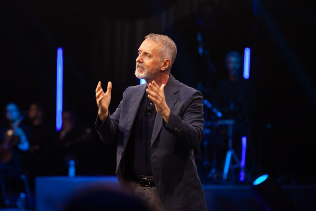 El presidente de Telefónica, Marc Murtra, en la convención de directivos en el Movistar Arena