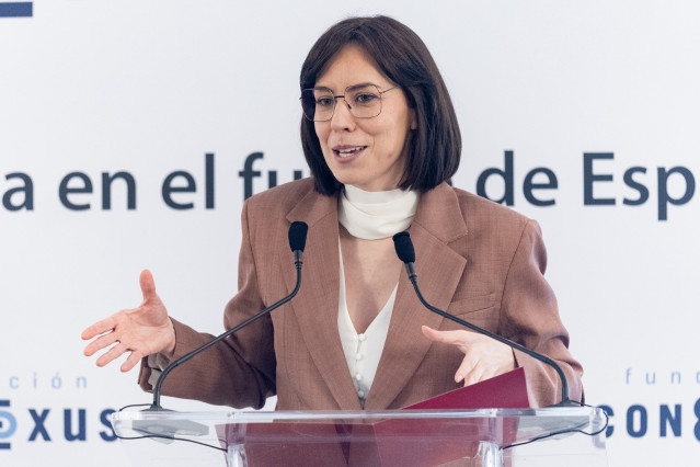 La ministra de Ciencia, Innovación y Universidades, Diana Morant, asiste a un encuentro empresarial, en el hotel Palace, a 22 de abril de 2026, en Madrid (España).