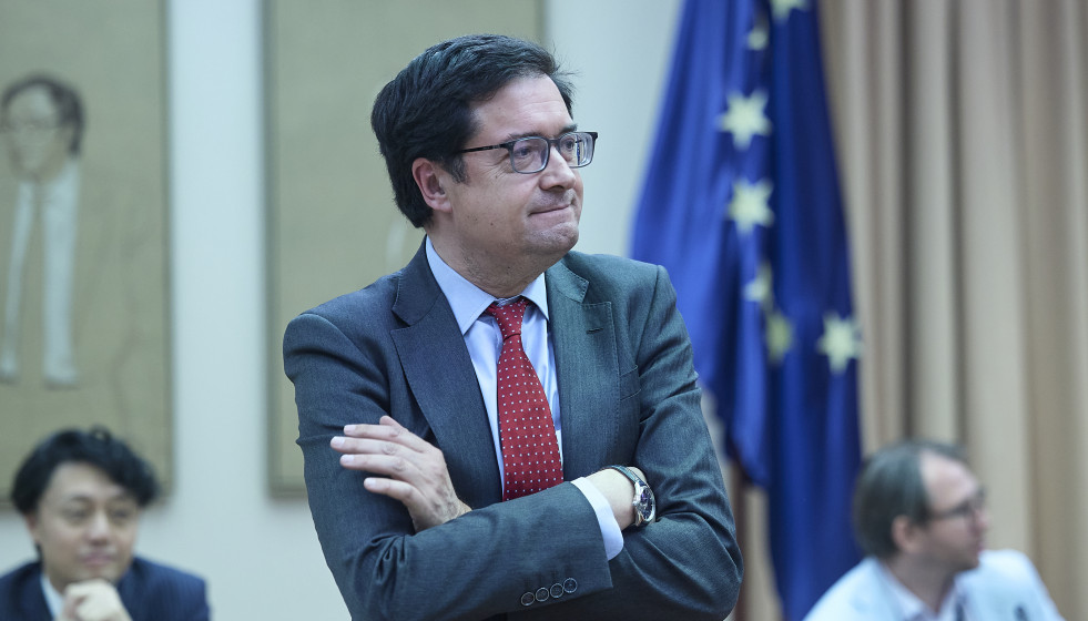 El ministro para la Transformación Digital y de la Función Pública, Óscar López, durante la inauguración de la primera reunión del Panel de Expertos en IA de Naciones Unidas, que se celebra en 