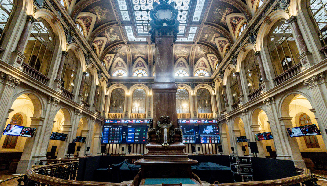 Archivo - Interior del Palacio de la Bolsa de Madrid.