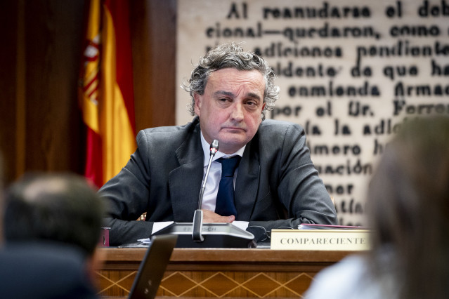 El Director de la Asesoría Jurídica de Globalia en el momento del rescate de Air Europa, Ramiro Campos Gallego, durante una comparecencia ante la Comisión del Senado sobre la SEPI.