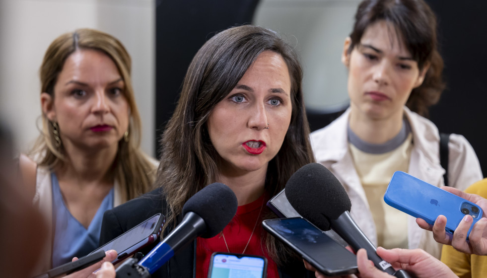 La secretaria general de Podemos, Ione Belarra, a su llegada a una jornada en el Congreso