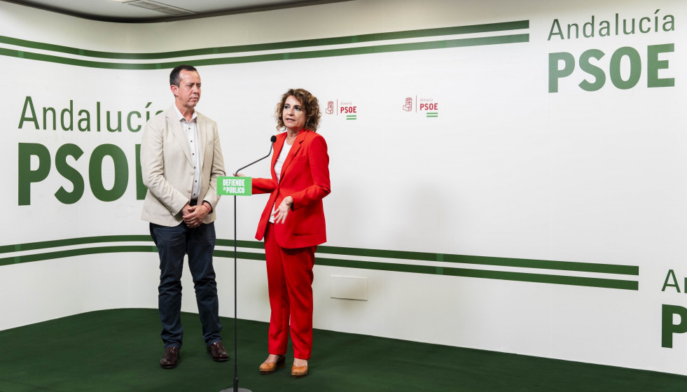 La secretaria general del PSOE-A y candidata a la Presidencia de la Junta de Andalucía, María Jesús Montero, este viernes