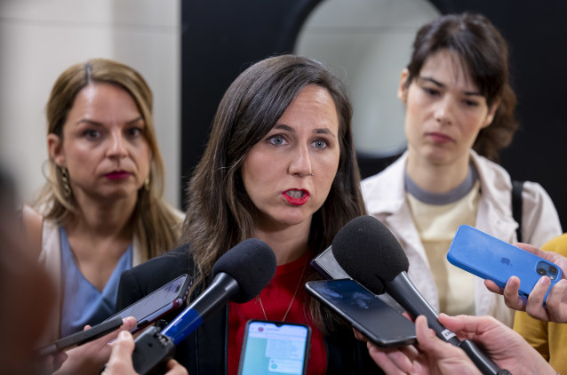 La secretaria general de Podemos, Ione Belarra, a su llegada a una jornada en el Congreso