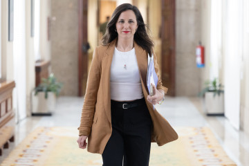 La secretaria general de Podemos, Ione Belarra, a su llegada a la reunión de la Junta de Portavoces del Congreso, a 21 de abril de 2026, en Madrid (España).