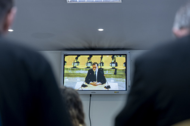 El expresidente del Gobierno, Mariano Rajoy, durante su declaración en la Audiencia Nacional, a 23 de abril de 2026, en San Fernando, Madrid (España). El caso Kitchen investiga la presunta operación del Ministerio del Interior para sustraer información se