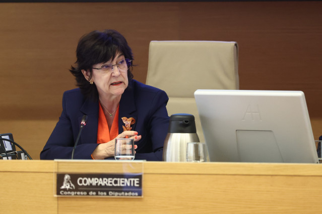 La presidenta de la Comisión Nacional de los Mercados y la Competencia, Cani Fernández Vicién, comparece en la comisión de su departamento en el Congreso de los Diputados, a 21 de abril de 2026, en Madrid (España). Fernández ha expuesto las líneas básicas