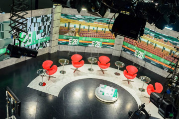 Archivo - Plató de la RTVA para los debates provinciales de los candidatos a las elecciones generales del 28 de abril. (Foto de archivo).