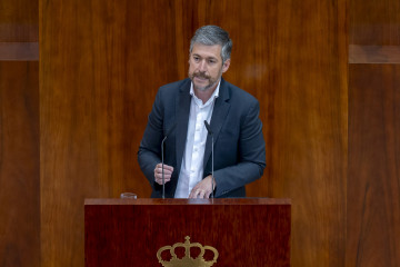 El consejero de Presidencia, Justicia y Administración Local, y portavoz del Gobierno autonómico, Miguel Ángel García Martín, durante el Pleno de la Asamblea de Madrid, a 9 de abril de 2026, en M