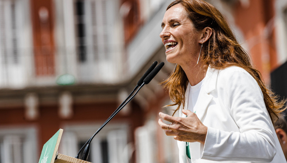 Archivo - La candidata de Más Madrid a la presidencia de la Comunidad de Madrid, Mónica García, interviene durante un mitin de Más Madrid en la Plaza Mayor, a 20 de mayo de 2023, en Madrid (Españ