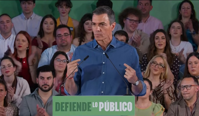 El presidente del Gobierno, Pedro Sánchez, en un acto de precampaña de las elecciones andaluzas