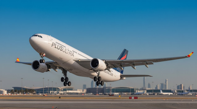 Archivo - Avión A330 de Plus Ultra.