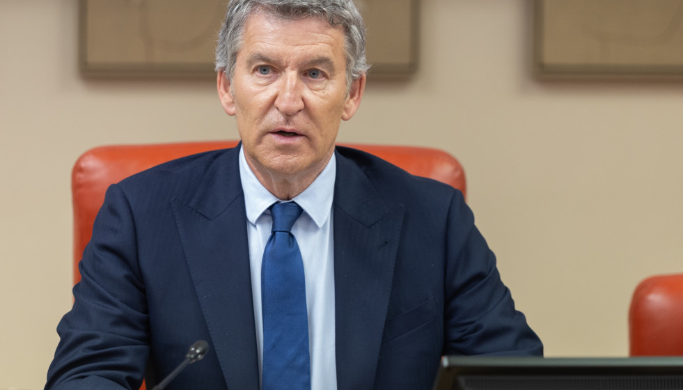 El presidente del PP, Alberto Núñez Feijóo, inaugura la jornada ‘A un año del gran apagón’, a 27 de abril de 2026, en Madrid (España). El acto ha sido organizado por el Grupo Parlamentario P