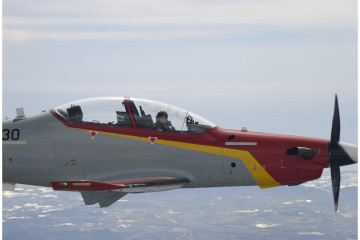 La Princesa de Asturias durante su segundo vuelo en solitario realizado durante su periodo de formación en la Academia General del Aire y del Espacio