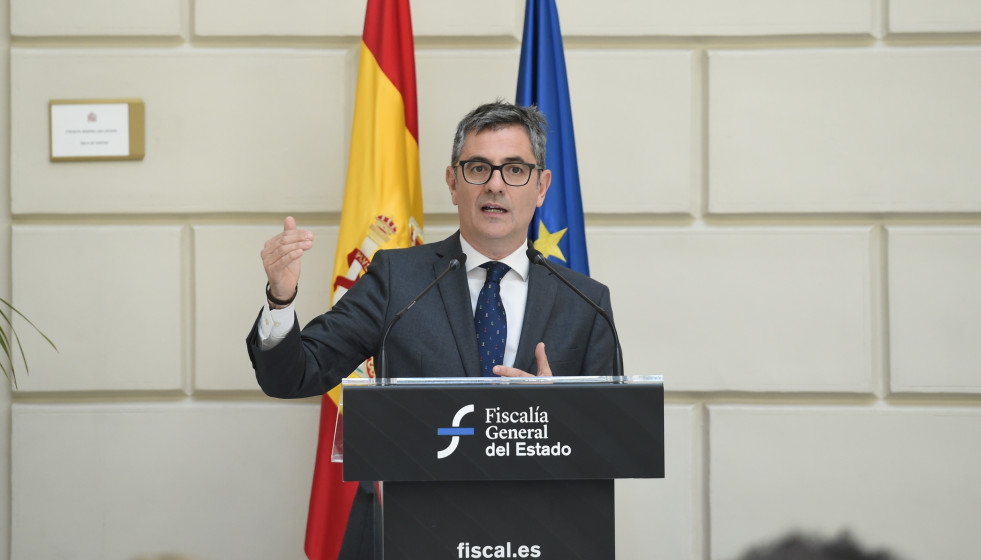 El ministro de la Presidencia, Justicia y Relaciones con las Cortes, Félix Bolaños visita, las nuevas dependencias de la Fiscalía General del Estado en Madrid, a 27 de abril de 2026, en Madrid (Esp