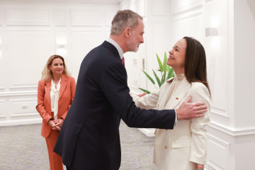 Archivo - El Rey Felipe VI se reúne con la líder opositora venezolana y Nobel de la Paz María Coriña Machado en Chile