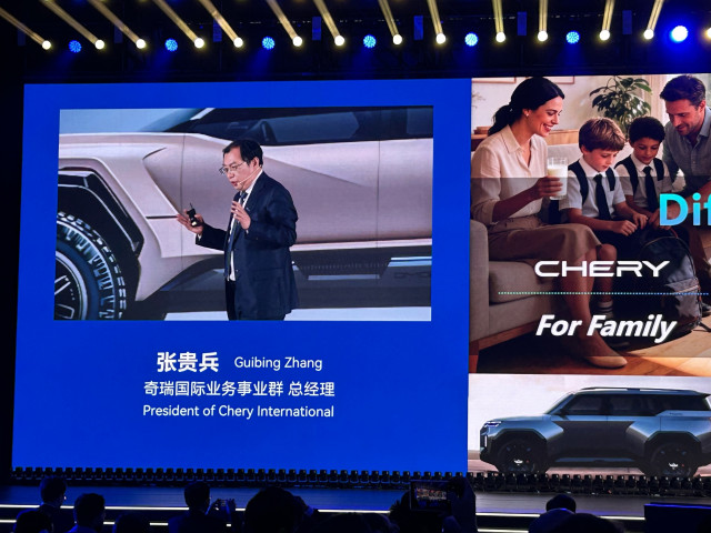 El presidente de Chery International, Guibuing Zhang, durante el Chery Global Summit, celebrado en Wuhu (China)