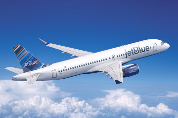 Archivo - Avión A220-200 de JetBlue