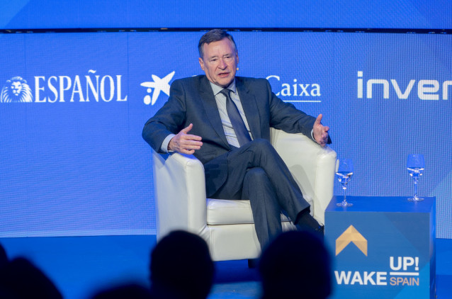 Archivo - El CEO de CriteriaCaixa, Ángel Simón, durante la V edición del foro económico español ‘Wake Up, Spain!’, en Casa de América, a 31 de marzo de 2025, en Madrid (España). Bajo el epígrafe 