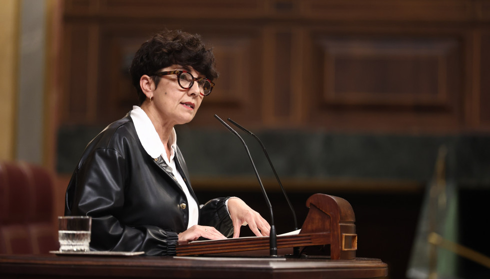 La diputada del PNV Maribel Vaquero, interviene durante una sesión plenaria en el Congreso