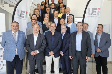 El secretario general de Junts, Jordi Turull, tras la jornada de la Unió Empresarial Intersectorial