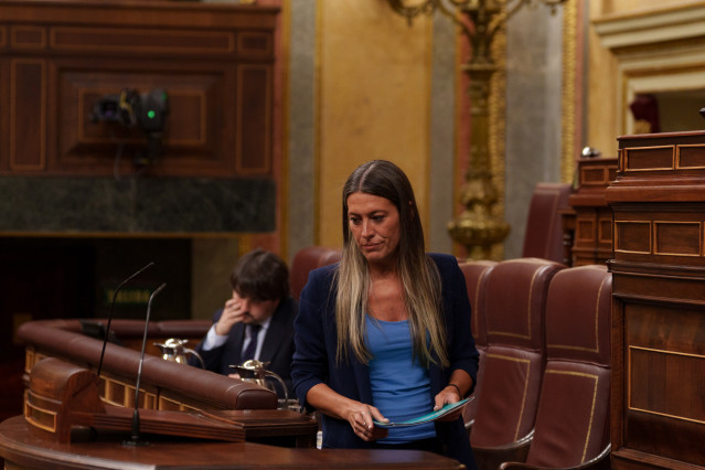 La portavoz de Junts en el Congreso, Miriam Nogueras, interviene durante una sesión plenaria en el Congreso, a 28 de abril de 2026, en Madrid (España).