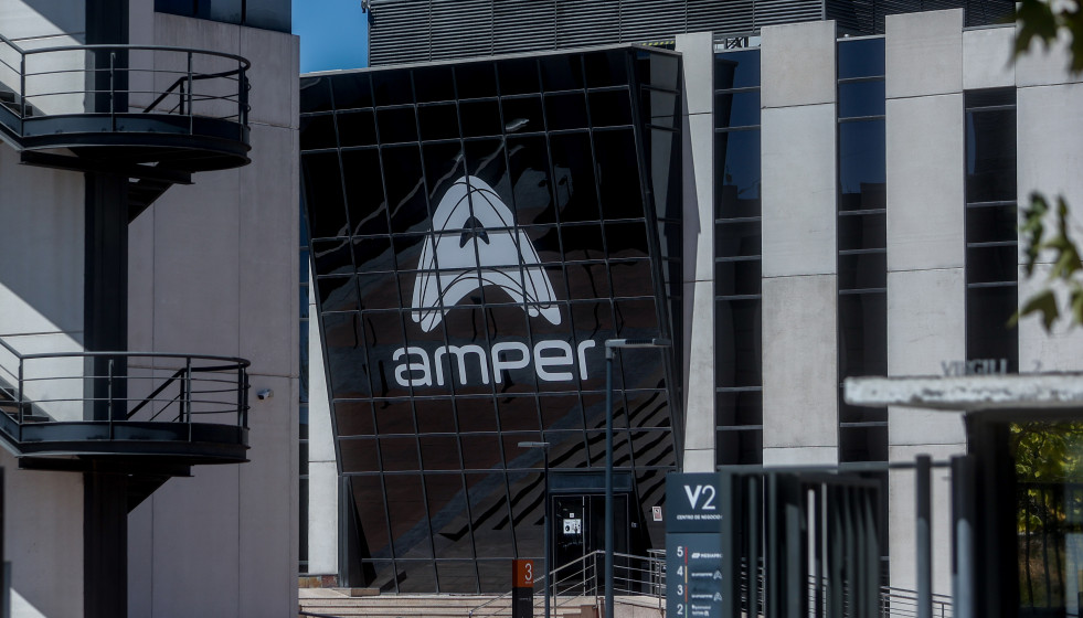 Archivo - Sede del Grupo Amper, a 18 de agosto de 2022, en Pozuelo de Alarcón, Madrid (España). Grupo Amper es una multinacional española referente internacional en el desarrollo tecnológico de la