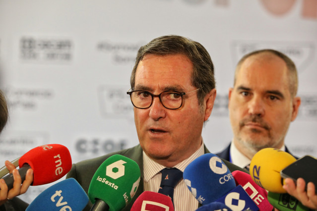 El presidente de la CEOE, Antonio Garamendi, en Toledo