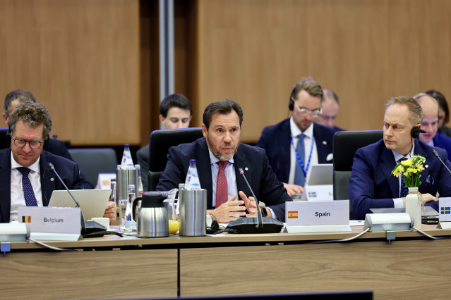 El ministro de Transportes y Movilidad Sostenible, Óscar Puente, en el Consejo informal europeo de ministros de Transportes Y de Asuntos Marítimos, en Chipre, a 29 de abril de 2026.