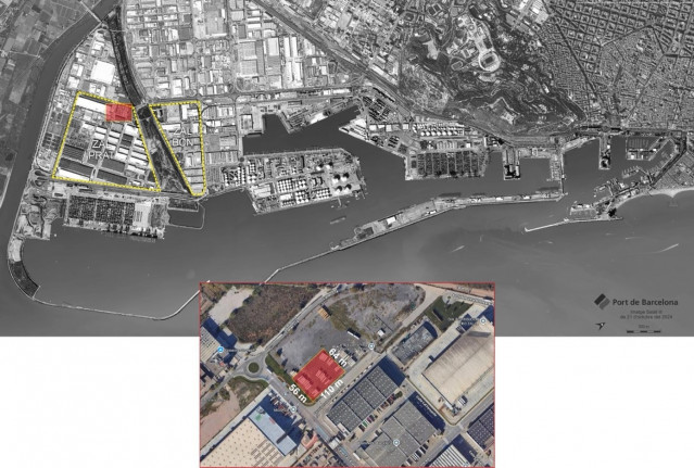 Imagen de la ubicación de la futura estación de hidrógeno en el Puerto de Barcelona